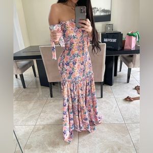 Floral Maxi Dress off the shoulder